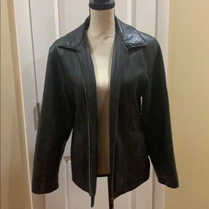 Genuine Black Leather Blazer